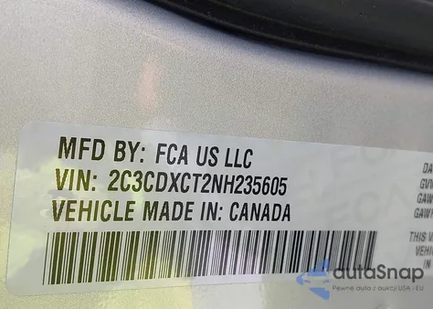 2022 Dodge Charger R/T z USA, uszkodzony, nr VIN 2C3CDXCT2NH235605